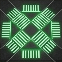 LED Green Multi-Directional Zebra Crossing
